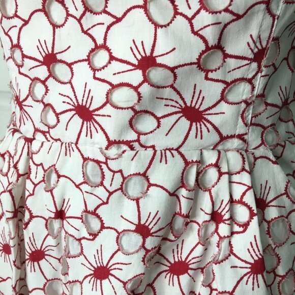 Jean Paul Gaultier for Target Juniors Floral Strapless Mini Dress Size 9 Red - Picture 4 of 16